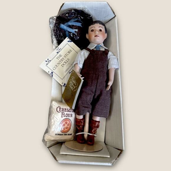 Ceresota Flour Boy Doll Porcelain Vintage Franklin Heirloom Mint in Box Size 12" - Picture 2 of 8